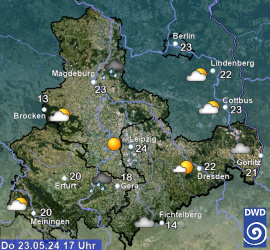 Aktuelles Wetter in Sachsen, Sachsen-Anhalt und Thüringen