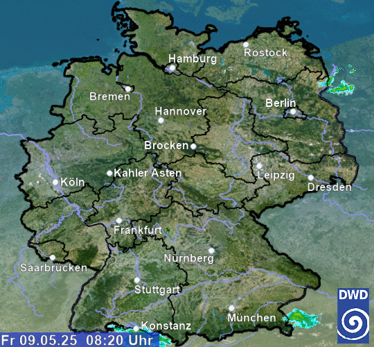 Regenradar von Deutschland