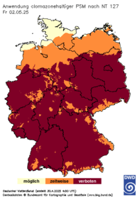 Clomazonehaltige PSM, Vorhersage heute + 2 Tage