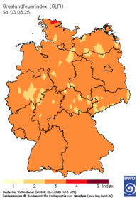 aktueller Grasland-Feuerindex, heute + 4 Tage