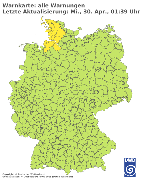 Amtliche Wetterwarnungen des DWD