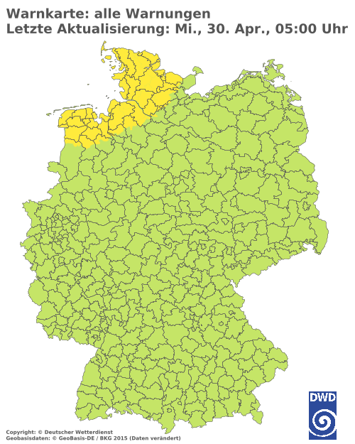 Überblick über die aktuelle Warnlage in Deutschland