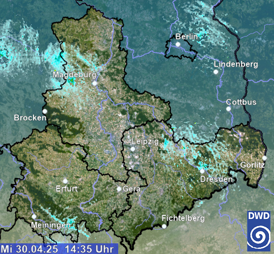 aktuelles Radarbild Region Ost