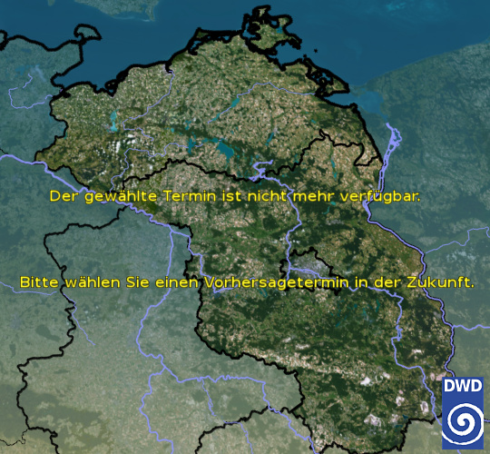 Vorhersage für heute mit Mittagstemperatur und Wetter für Region Nordost