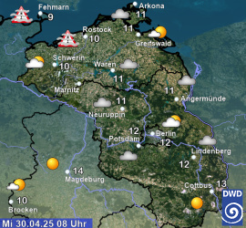 Aktuelles Wetter in Mecklenburg-Vorpommern, Berlin und Brandenburg