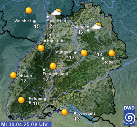 Aktuelles Wetter in Baden-Württemberg