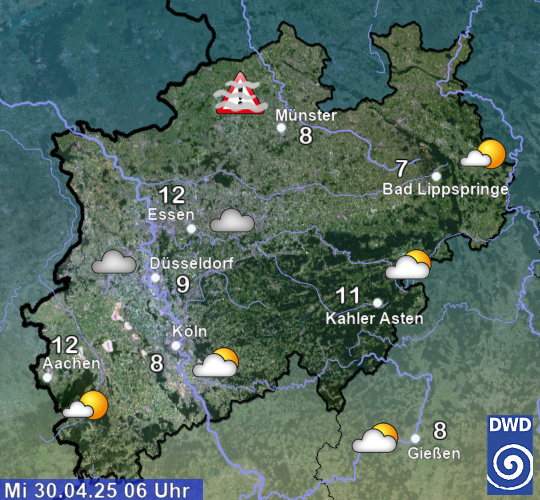 aktuelles Wetter und aktuelle Temperatur Region West